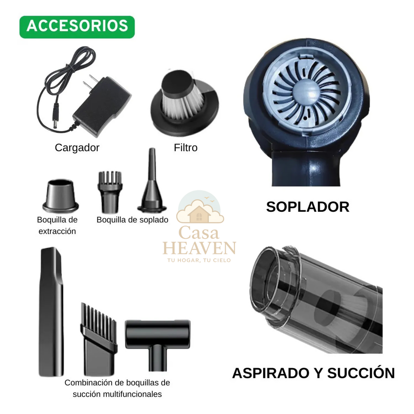 Limpia como un profesional sin cables ni esfuerzo! AireMax Multiuso – Aspiradora y Sopladora 2 en 1